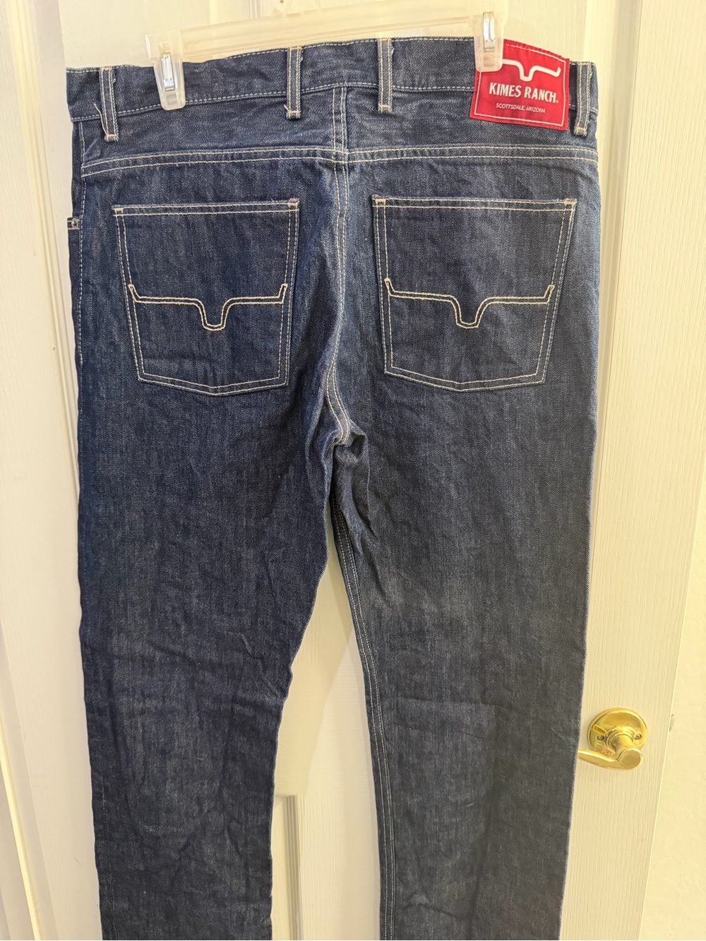 Kimes Ranch Men’s Dark Blue Slim Straight Jeans - Picture 2 of 4